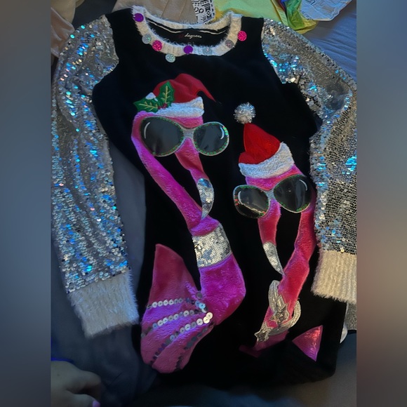 Flamingo ugly Christmas sweater - Picture 1 of 2